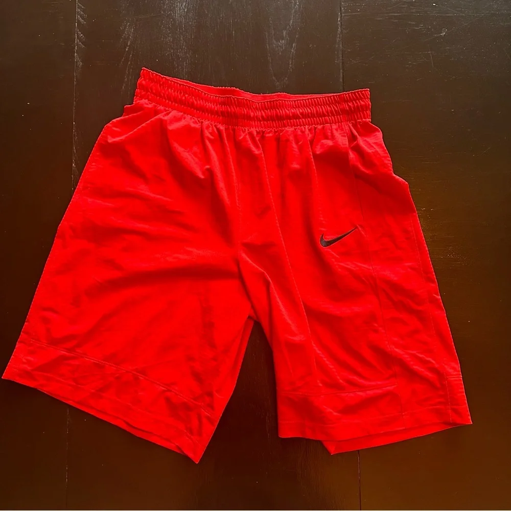 Nike Small Red and Black Athletic Gym Shorts Above Knee Basketball